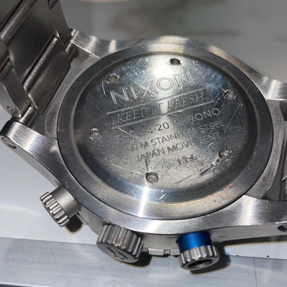 Nixon Watch Mens 48-20 Chrono Silver Blue - Picture 7 of 7